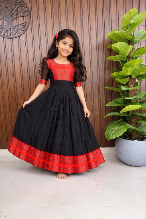 Kids COTTON gown Black cottan silk Kids clothing distributors in Gujarat